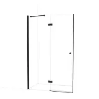 Maxaro Amber Douchedeur 130cm Mat Zwart Helder Glas Draaideur | Douchedeur glas | Glazen Douchedeur | Nisdeur Douche
