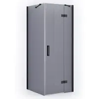 Maxaro Diamond Douchecabine | 90x80 cm Zwart chroom Rookglas Draaideur Rechthoek