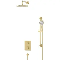 Maxaro Radius Regendouche Inbouw | Lichtgoud 25 cm Regendouche Thermostatisch
