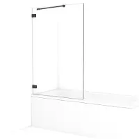 Maxaro Diamond Badwand 100cm Zwart Chroom Helder Glas | Badwand | Badwand Glas | Badscherm | Glazen Badwand