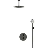 Maxaro Radius Regendouche Inbouw | Zwart chroom 30 cm Regendouche Thermostatisch