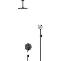 Maxaro Radius Regendouche Inbouw | Zwart chroom 20 cm Regendouche Eéngreeps