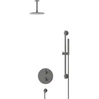 Maxaro Radius Regendouche Inbouw | Zwart metaal 20 cm Regendouche Thermostatisch