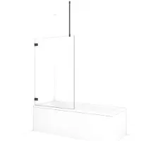 Maxaro Diamond Badwand 100 cm Zwart chroom Helder glas | Badwand | Badwand Glas | Badscherm | Glazen Badwand