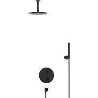Maxaro Radius Regendouche Inbouw | Zwart 25 cm Regendouche Thermostatisch