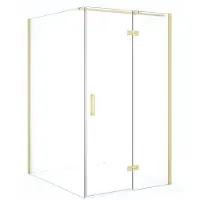 Maxaro Diamond Douchecabine | 140x120 cm Lichtgoud Helder glas Draaideur Rechthoek
