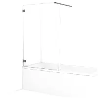 Maxaro Diamond Badwand | 100 cm Zwart metaal Helder glas | Badwand | Badwand Glas | Badscherm | Glazen Badwand