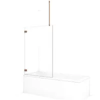 Maxaro Diamond Badwand 100cm Koper Helder Glas | Badwand | Badwand Glas | Badscherm | Glazen Badwand