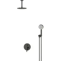 Maxaro Radius Regendouche Inbouw | Zwart chroom 20 cm Regendouche Eéngreeps