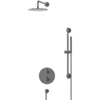 Maxaro Radius Regendouche Inbouw | Zwart metaal 25 cm Regendouche Thermostatisch