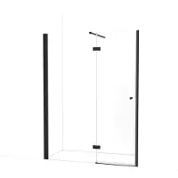 Maxaro Amber Douchedeur 155cm Mat Zwart Helder Glas Draaideur | Douchedeur glas | Glazen Douchedeur | Nisdeur Douchewand
