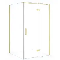 Maxaro Diamond Douchecabine | 110x110 cm Lichtgoud Helder glas Draaideur Vierkant