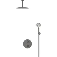 Maxaro Radius Regendouche Inbouw | Zwart metaal 30 cm Regendouche Thermostatisch
