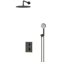 Maxaro Radius Regendouche Inbouw | Zwart chroom 30 cm Regendouche Thermostatisch