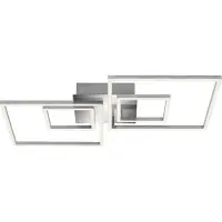 Briloner LED-plafondlamp Frames, dimbaar, alu / grijs / zink, Woon-/ Eetkamer, metaal, Modern, LED plafondlamp