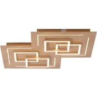 Q-SMART-HOME Slimme plafondlamp Q-Linea, dimbaar, hout licht, Woon-/ Eetkamer, metaal, Modern, Slimme plafondlamp