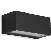 Telefunken LED-wandlamp buiten Monaco, zwart, metaal, Modern, LED wandlamp buiten