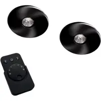 Doeco Super Light Emotion LED set van 2 spots met kleur/dim-controller met afstandsbedienin 12V zwart