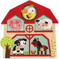 Janod - Muziekpuzzel - De vrienden van de boerderij - 5 Stukjes