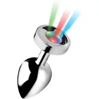 XR Brands Booty Sparks - buttplug met licht - groot - zilver