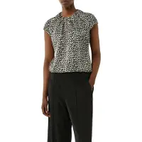 Comma Blouse ecru / lichtbeige / zwart
