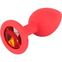 You2Toys – Siliconen Buttplug Sierlijk en Flexibel daarnaast Makkelijk in te Brengen met Rode Edelsteen Maat S – Rood
