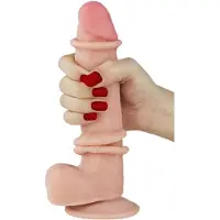 Lovetoy Sliding-Skin - dildo met dubbele laag - 21cm - huidskleur