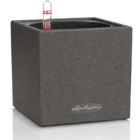 Lechuza CANTO Stone 40 low - Plantenbak - met uitneembare binnenbak - met bewateringssysteem - ALL-IN-ONE set met LECHUZA-PON - grafietzwart