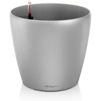 Lechuza CLASSICO PREMIUM LS 43 - Plantenbak - met uitneembare binnenbak - met bewateringssysteem - ALL-IN-ONE set met LECHUZA-PON - zilver metallic