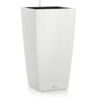 Lechuza CUBICO Color 22 - Plantenbak - met uitneembare binnenbak - met bewateringssysteem - ALL-IN-ONE set met LECHUZA-PON - wit