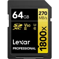 Lexar Professional SDXC 1800x GOLD 64GB 180MB/s