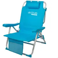 Aktive Aluminium Folding Chair Backpack 5 Position 66x58x80 Cm Blauw