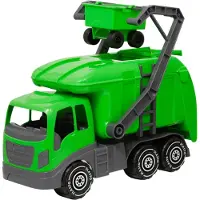 Plasto Vuilniswagen Groen 40 cm - Speelgoedvoertuig - Recycling Truck - Grote Truck - Realistisch Spelen - Stevig Kunststof - Gemaakt in Finland - Vanaf 1 Jaar