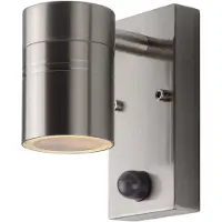 Lucide ARNE-LED IR - Wandspot / Wandlamp Binnen/Buiten - Ø 6,3 cm - LED - GU10 - 1x5W 2700K - IP44 - Beweging & dag/nacht sensor - Mat chroom