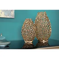 Invicta Filigraan vazen set van 2 ABSTRACT BLAD 40cm goud handgemaakt - 43188