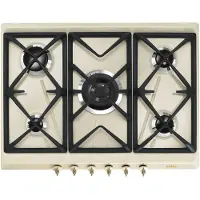 Smeg SRV876POGH kookplaat Crème Ingebouwd Gaskookplaat