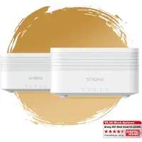 Ginza.se - WiFi Mesh Kit - Atria AX3000 - Tot 350 m² extra WiFi 6 dekking - Compatibel met alle standaardboxen & routers - Dual Band 2,4 GHz + 5 GHz - 3 Ethernetpoorten - Wit 4 jaar garantie