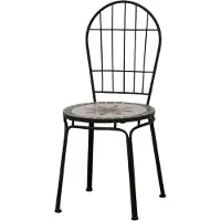 Gardamo Stella stapelbare stoel 40,5x42x95 cm keramiek staal/zwart 4 stuks
