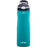 CONTIGO Ashland Chill drinkfles met rietje, grote BPA-vrije roestvrijstalen waterfles, thermosfles lekvrij, houdt dranken tot 24 uur koel; voor sport, fietsen, joggen, wandelen, 590 ml | Scuba
