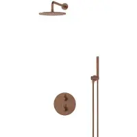 Maxaro Radius Regendouche Inbouw | Koper 25 cm Regendouche Thermostatisch