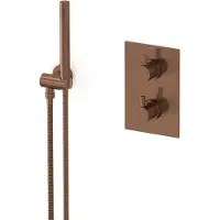 Maxaro Radius inbouw douchekranenset | Koper Thermostaatkraan met handdouche 1 stand