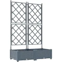 vidaXL Plantenbak 2 st Lichtgrijs 80 x 40 x 125,5 cm PP