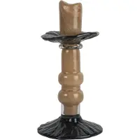 By On Lara Kandelaar 22 Cm Zwart / Beige - Accessoires voor kaarshouders & kandelaars Mondgeblazen Glas Black - 5280606701
