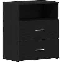 vidaXL Nachtkastje Zwart Eiken 50 x 32 x 60 cm Bewerkt hout