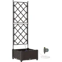 vidaXL Plantenbak Bruin 40 x 40 x 126 cm PP