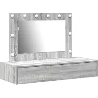 vidaXL Make-up tafel, grijs, 100 x 40 x 70 cm, houtvezel