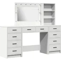 vidaXL Schminktafel, 3 stuks, wit, 78,5 x 41 x 135 cm, houtvezel
