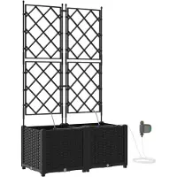 vidaXL Plantenbak 2 st Zwart 80 x 40 x 142 cm PP