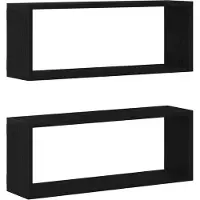 vidaXL Wandplanken Muurmontage 2 st Zwart Eiken 60 x 15 x 23 cm
