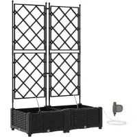 vidaXL Plantenbak 2 st Zwart 80 x 40 x 126 cm PP